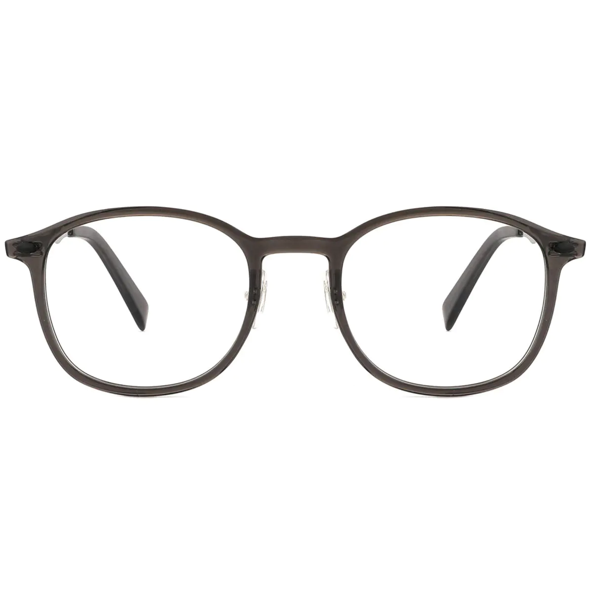 Oval Transparent Black Eyeglasses