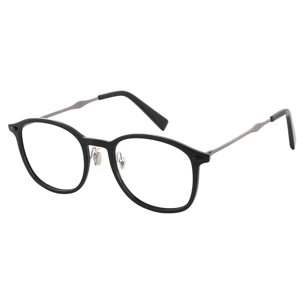 Oval Black/Gray Reading Glasses