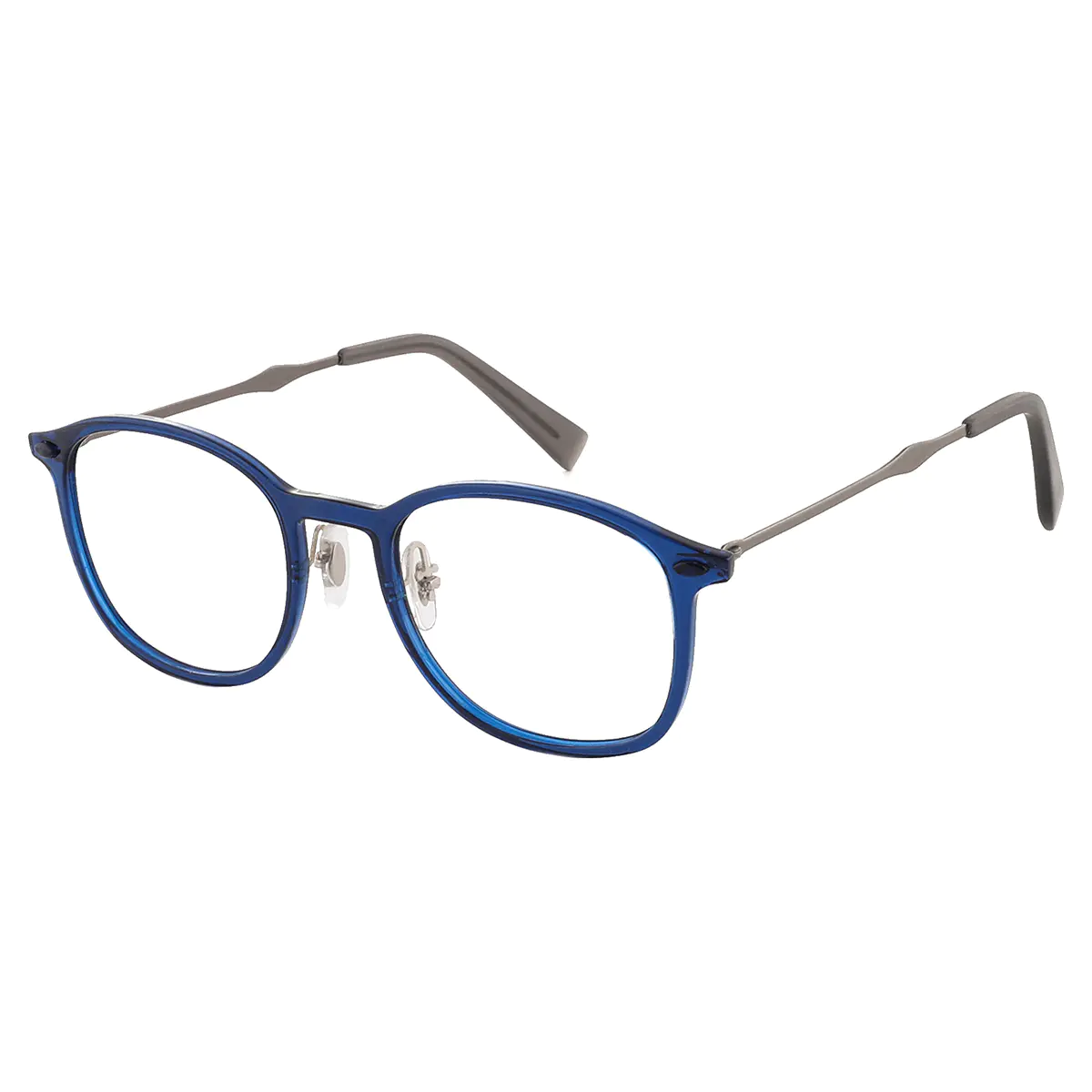 Oval Blue Eyeglasses
