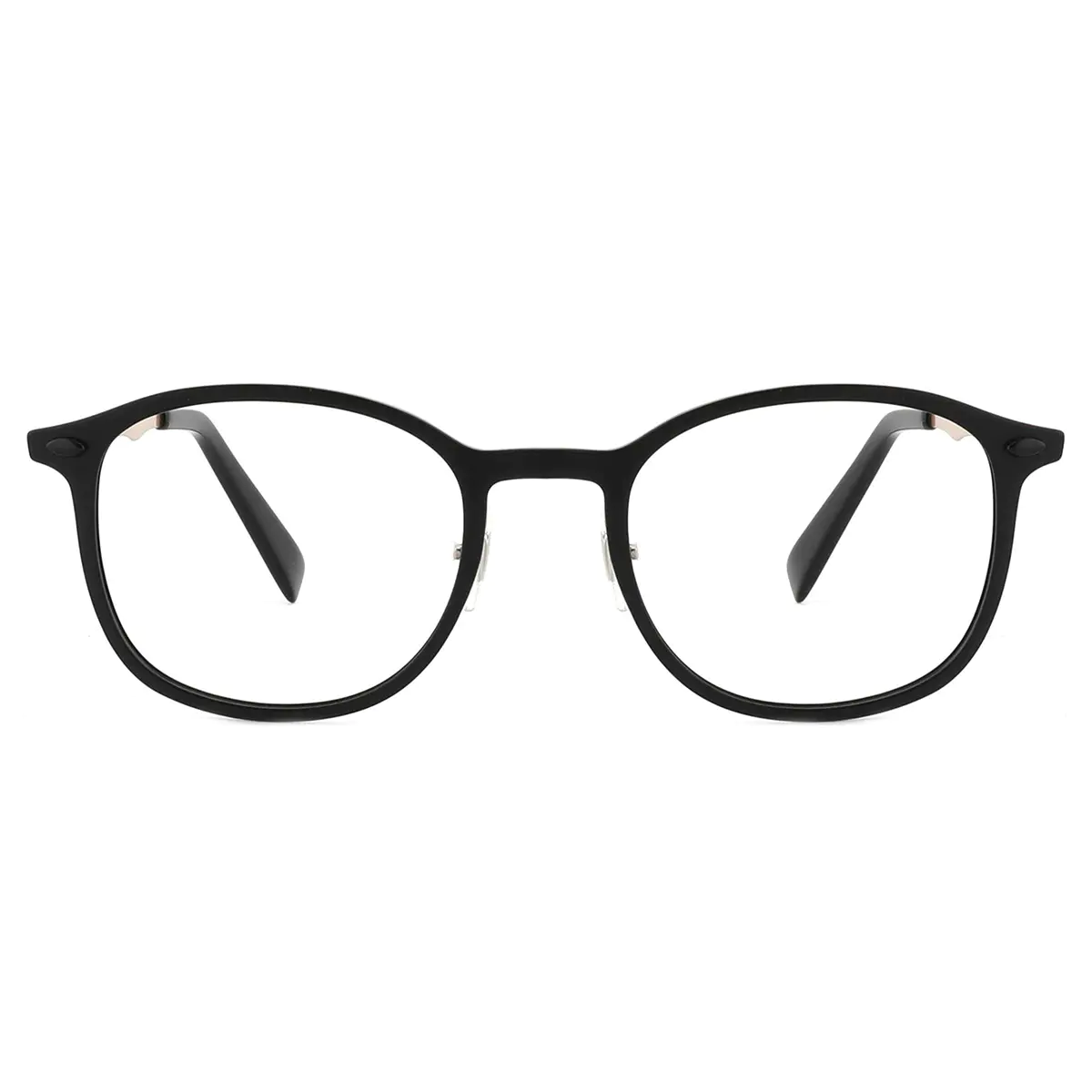 Oval Black Gold Eyeglasses