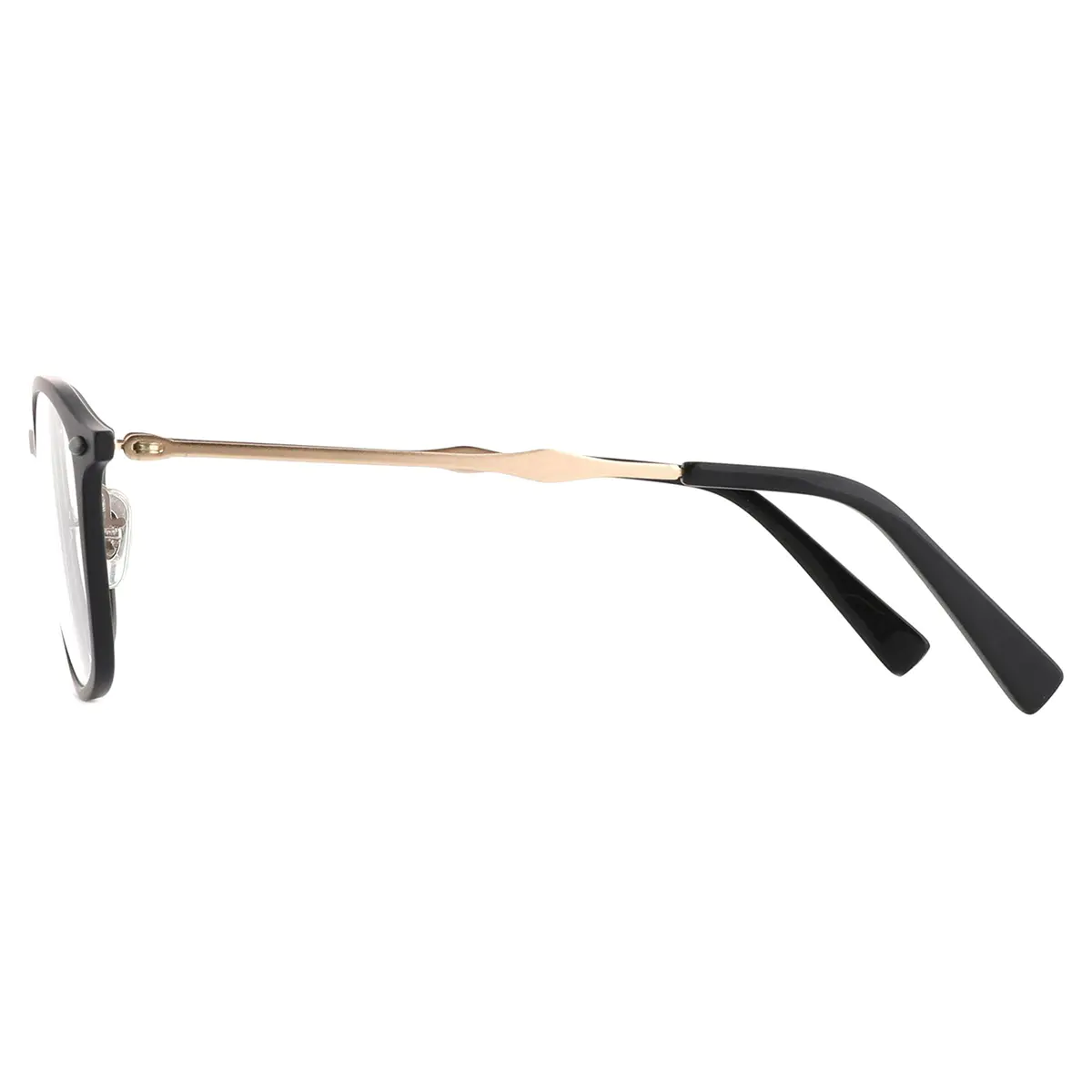 Oval Black Gold Eyeglasses