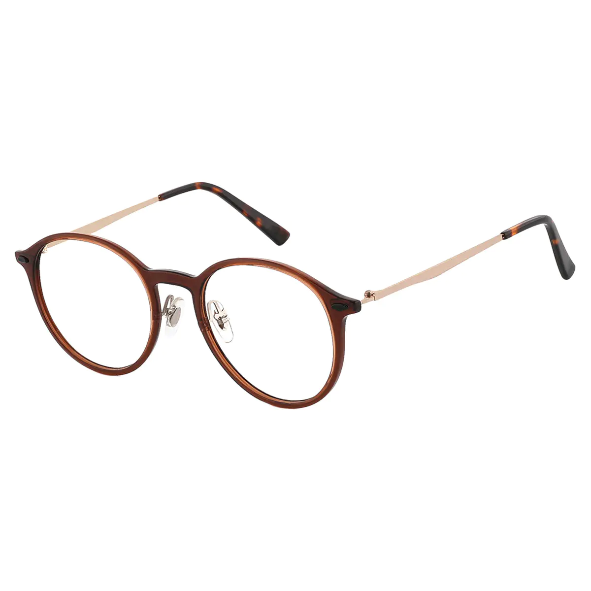 Round Brown Eyeglasses