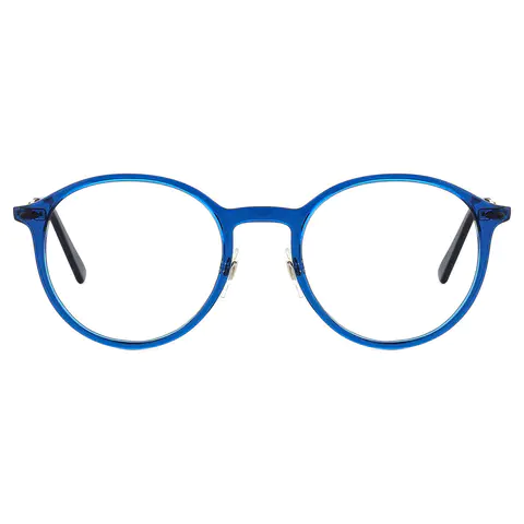Round Blue Eyeglasses