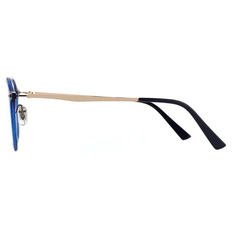 Round Blue Eyeglasses