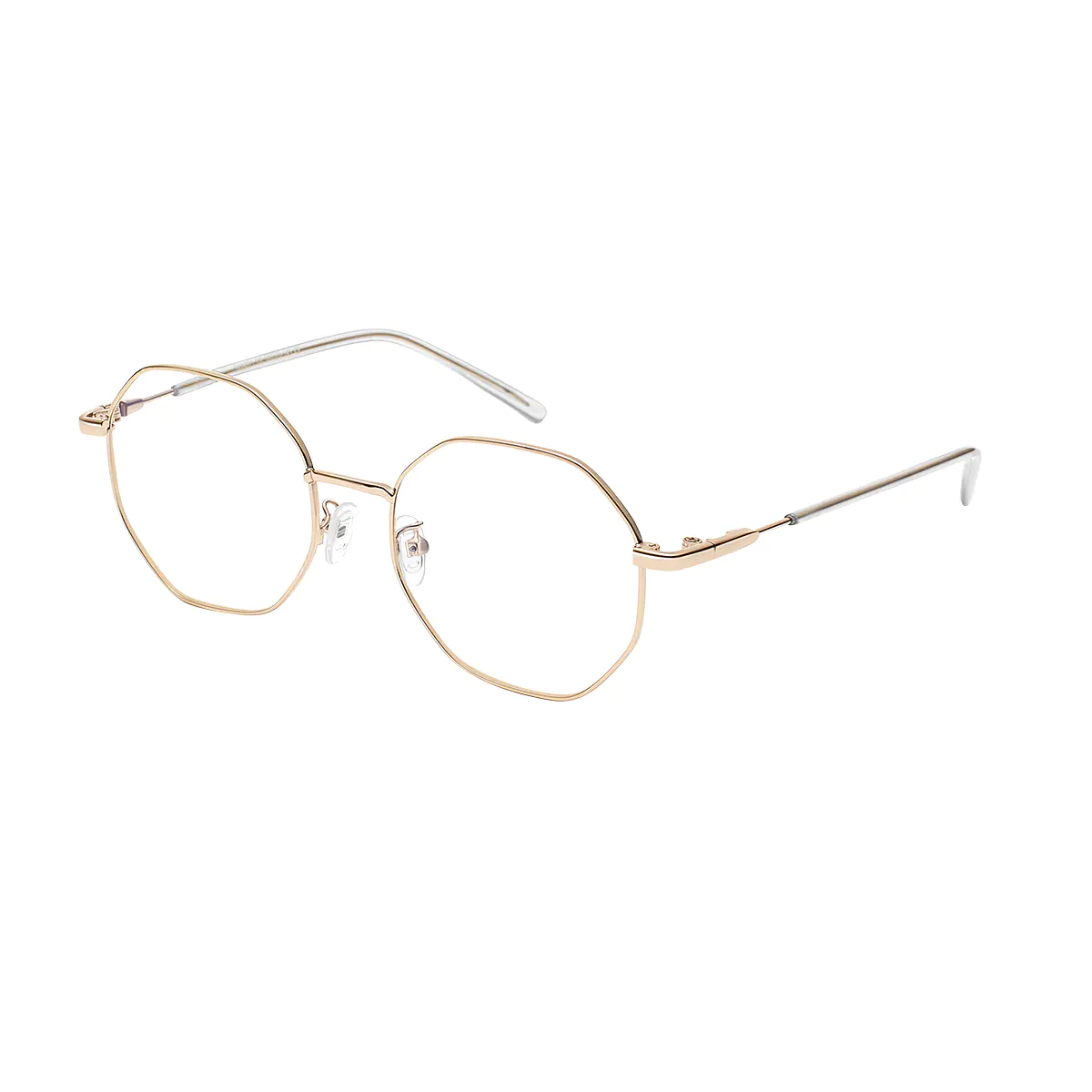 Geometric Gold Eyeglasses