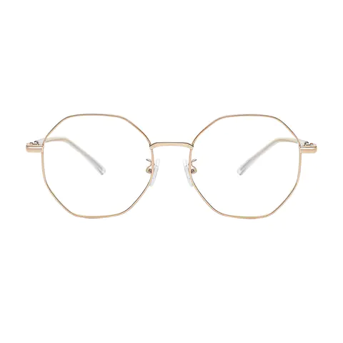 Geometric Gold Eyeglasses