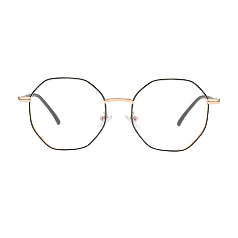 Geometric Black Gold Eyeglasses
