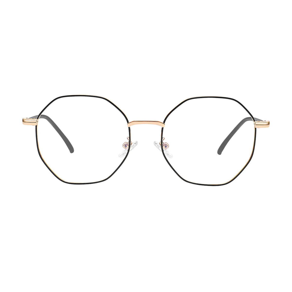 Geometric Black Gold Eyeglasses