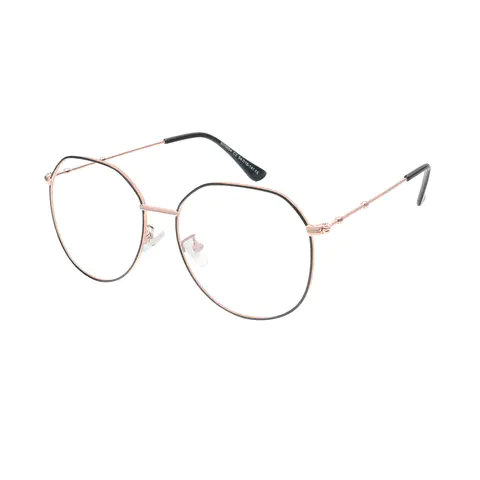 Geometric Black/Pink Gold Eyeglasses