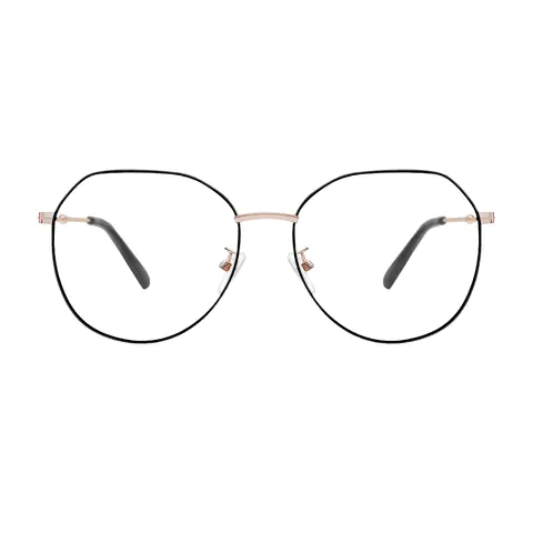 Geometric Black/Pink Gold Eyeglasses