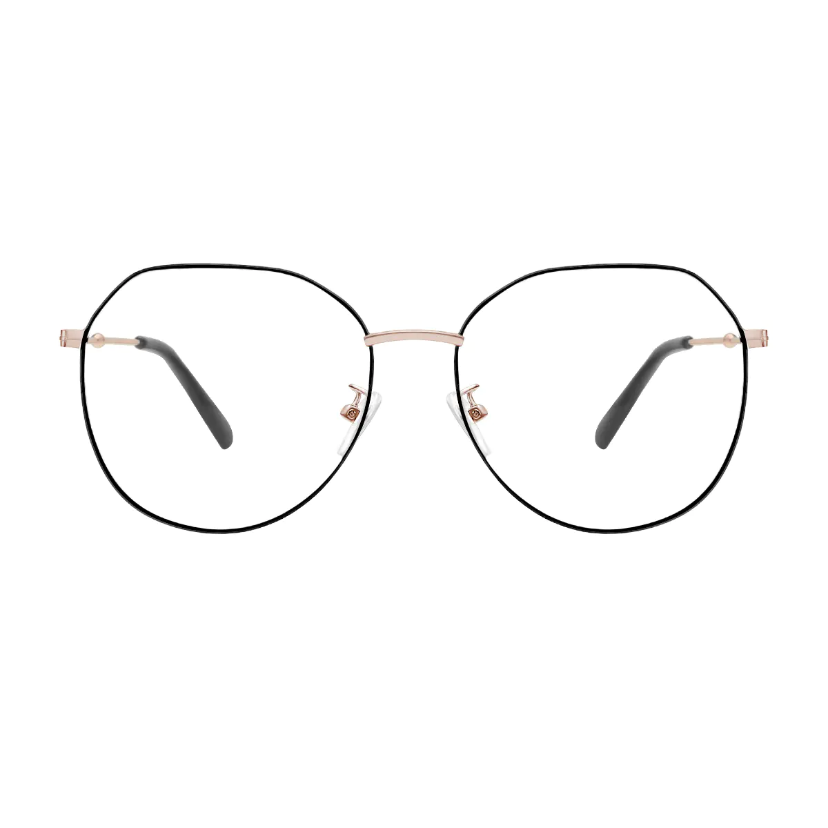 Geometric Black/Pink Gold Eyeglasses