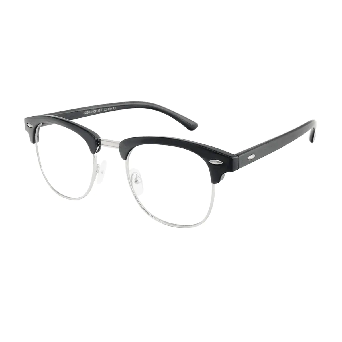 Browline Black Silver Eyeglasses