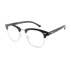 Browline Black Silver Eyeglasses