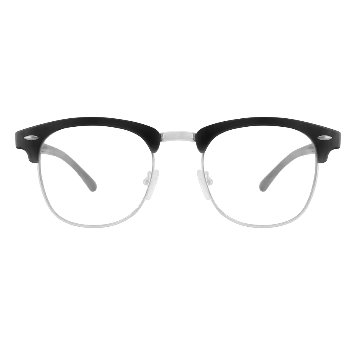Browline Black Silver Eyeglasses