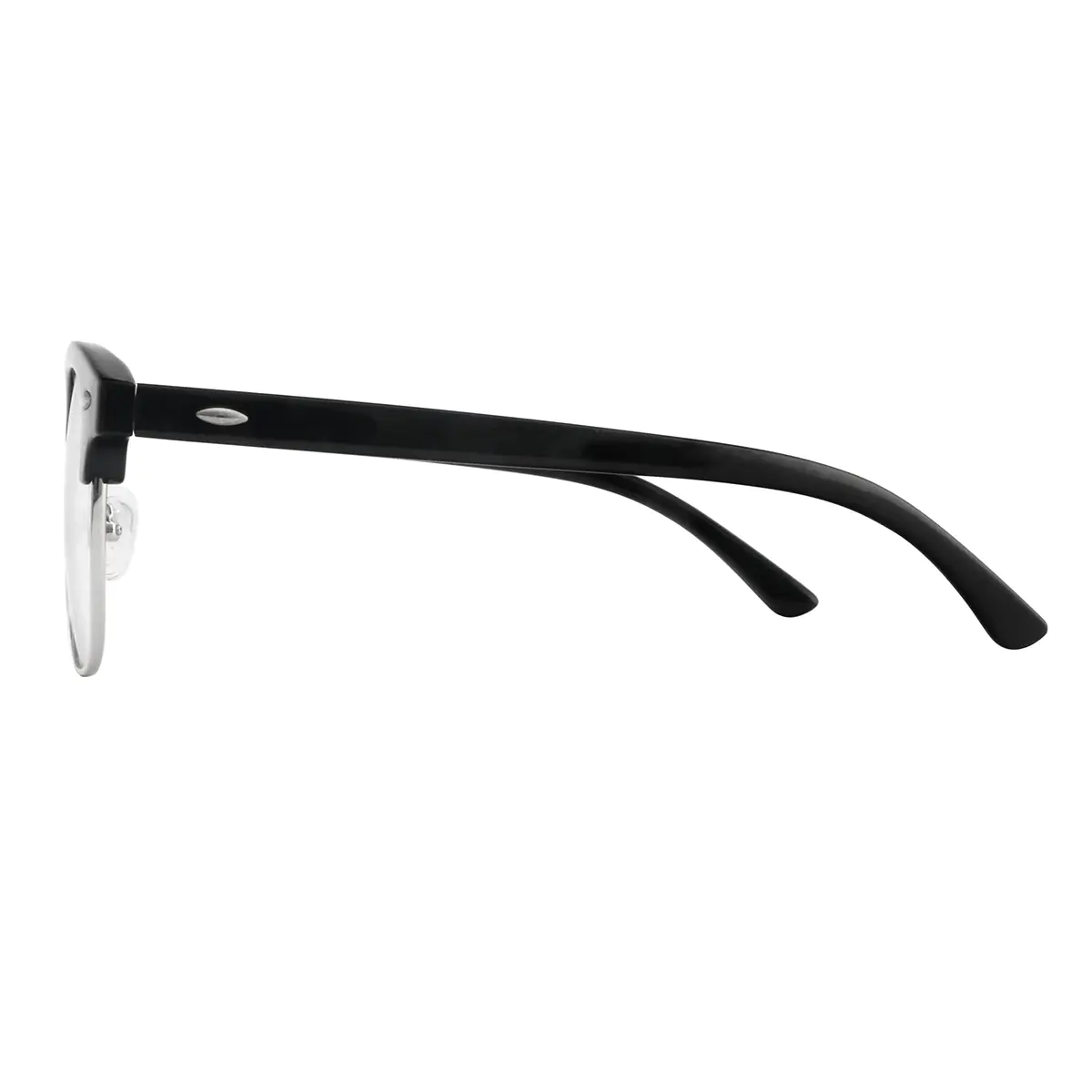 Browline Black Silver Eyeglasses