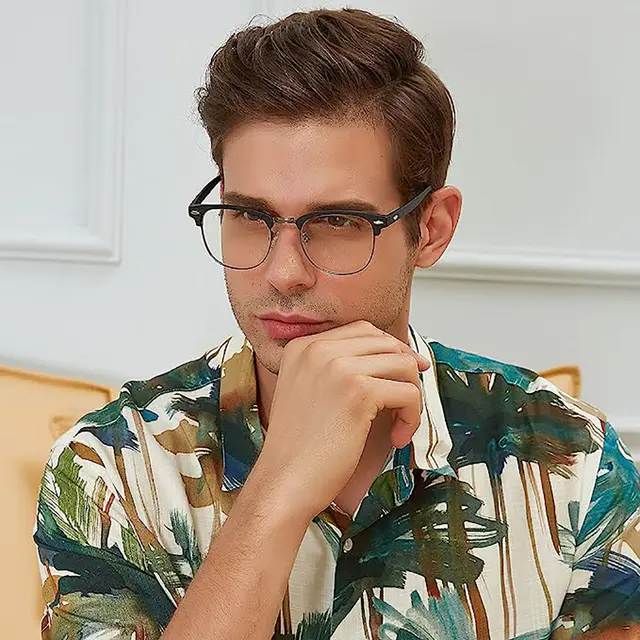 Browline Black Silver Eyeglasses