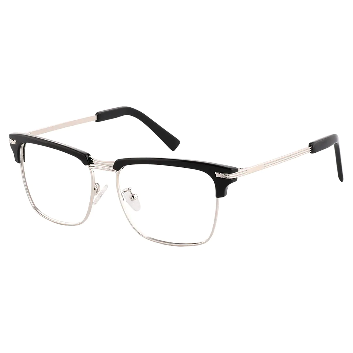 Browline Black Silver Eyeglasses