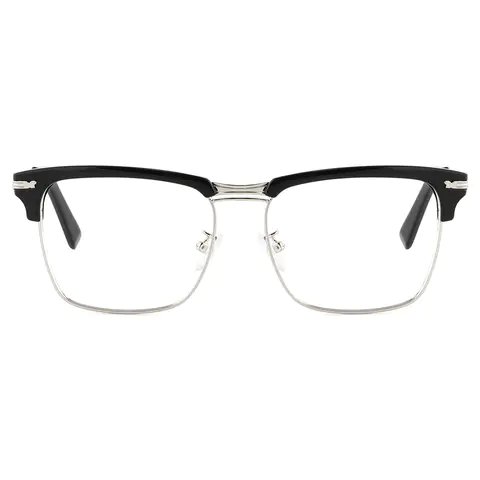 Browline Black Silver Eyeglasses