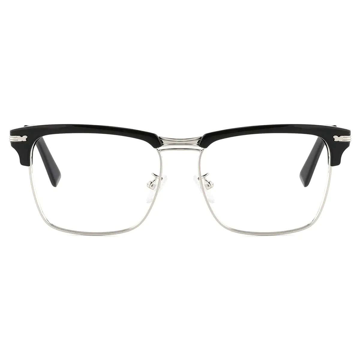 Browline Black Silver Eyeglasses