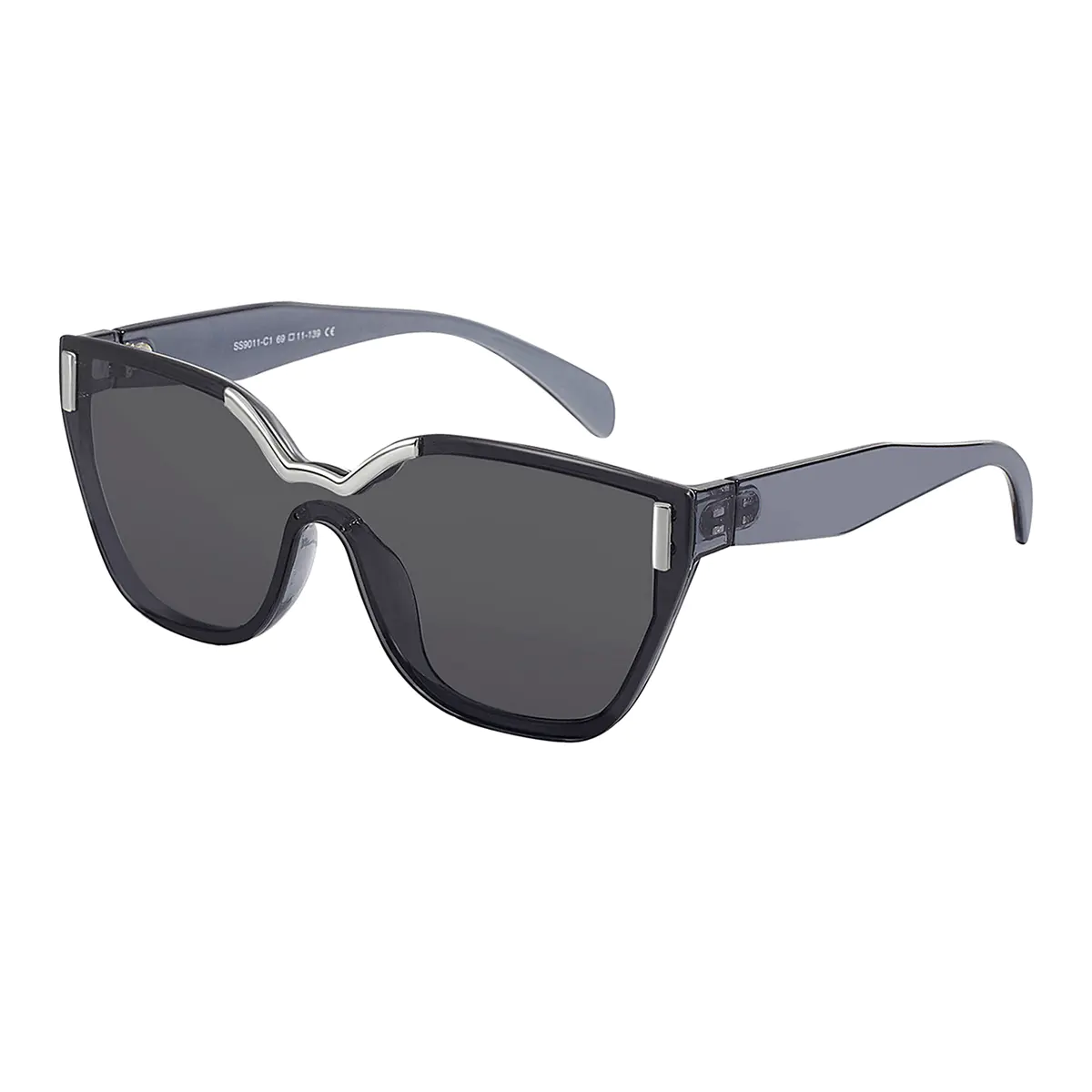 Geometric Transparent Black Sunglasses