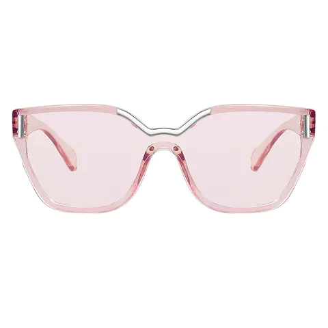 Geometric Transparent Pink Sunglasses