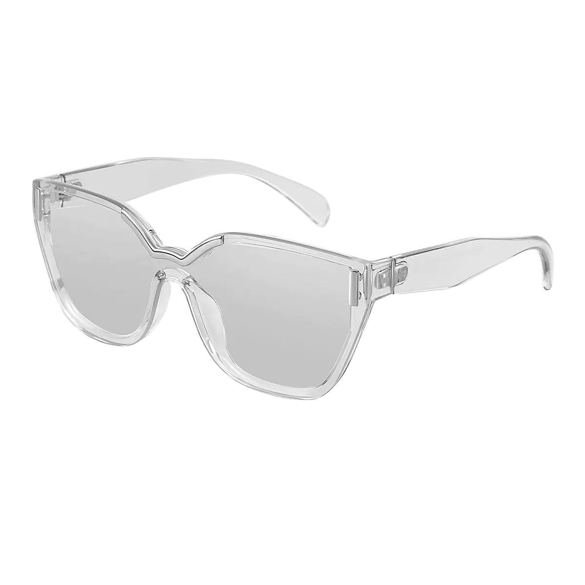 Geometric Transparent Gray Sunglasses