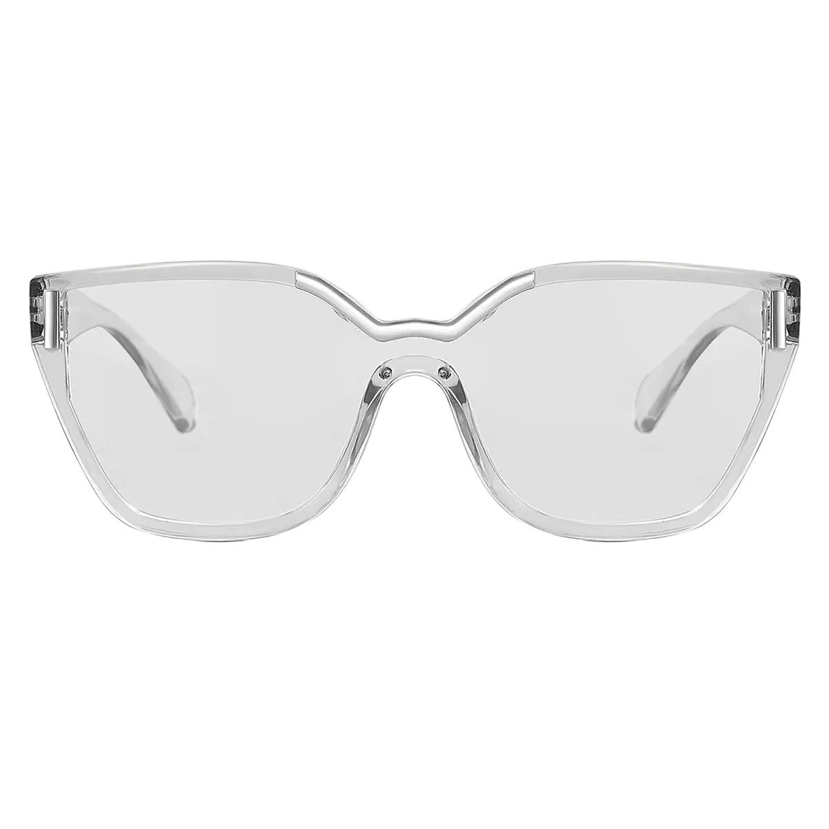 Geometric Transparent Gray Sunglasses
