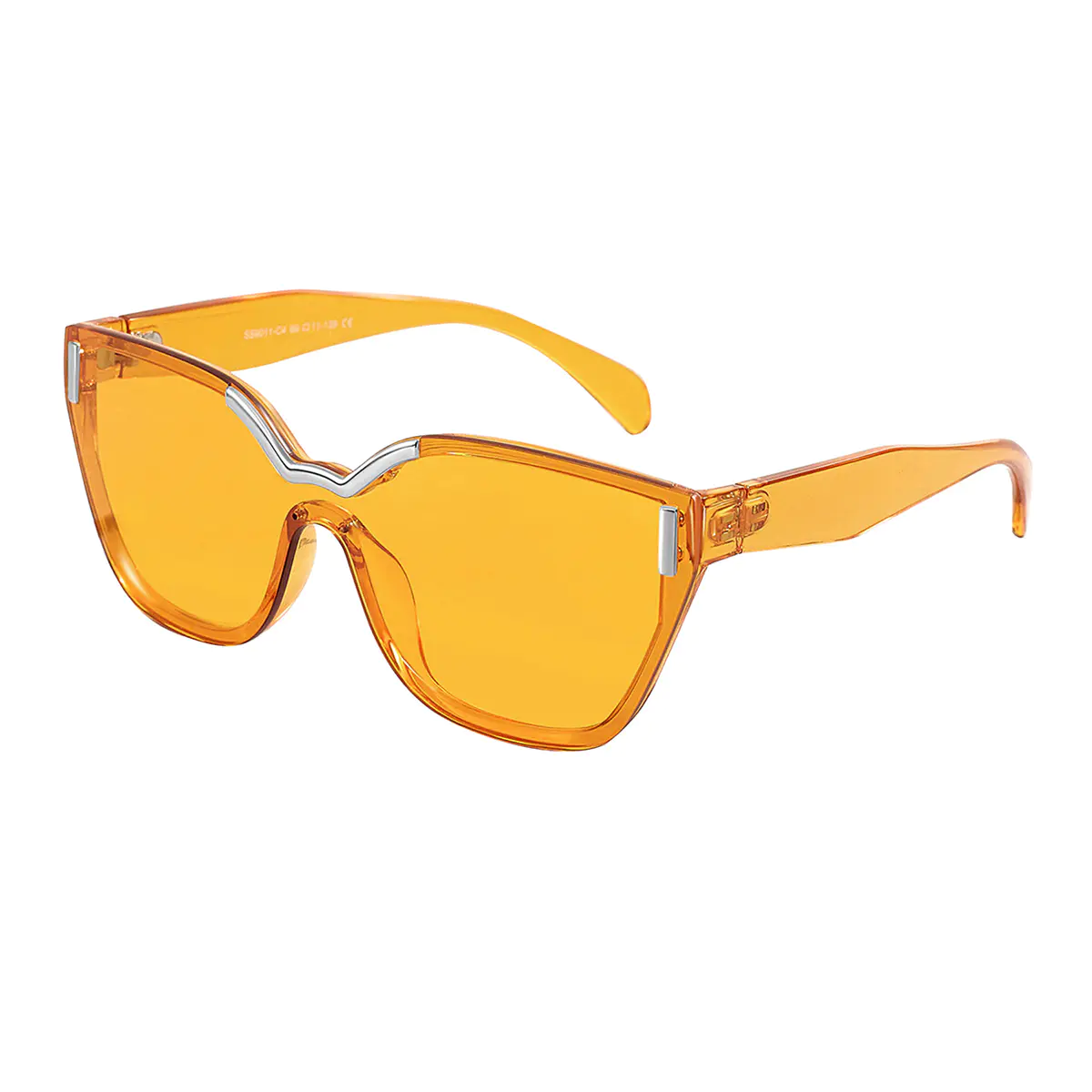 Geometric Transparent Orange Sunglasses
