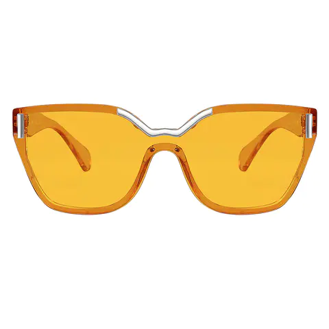 Geometric Transparent Orange Sunglasses