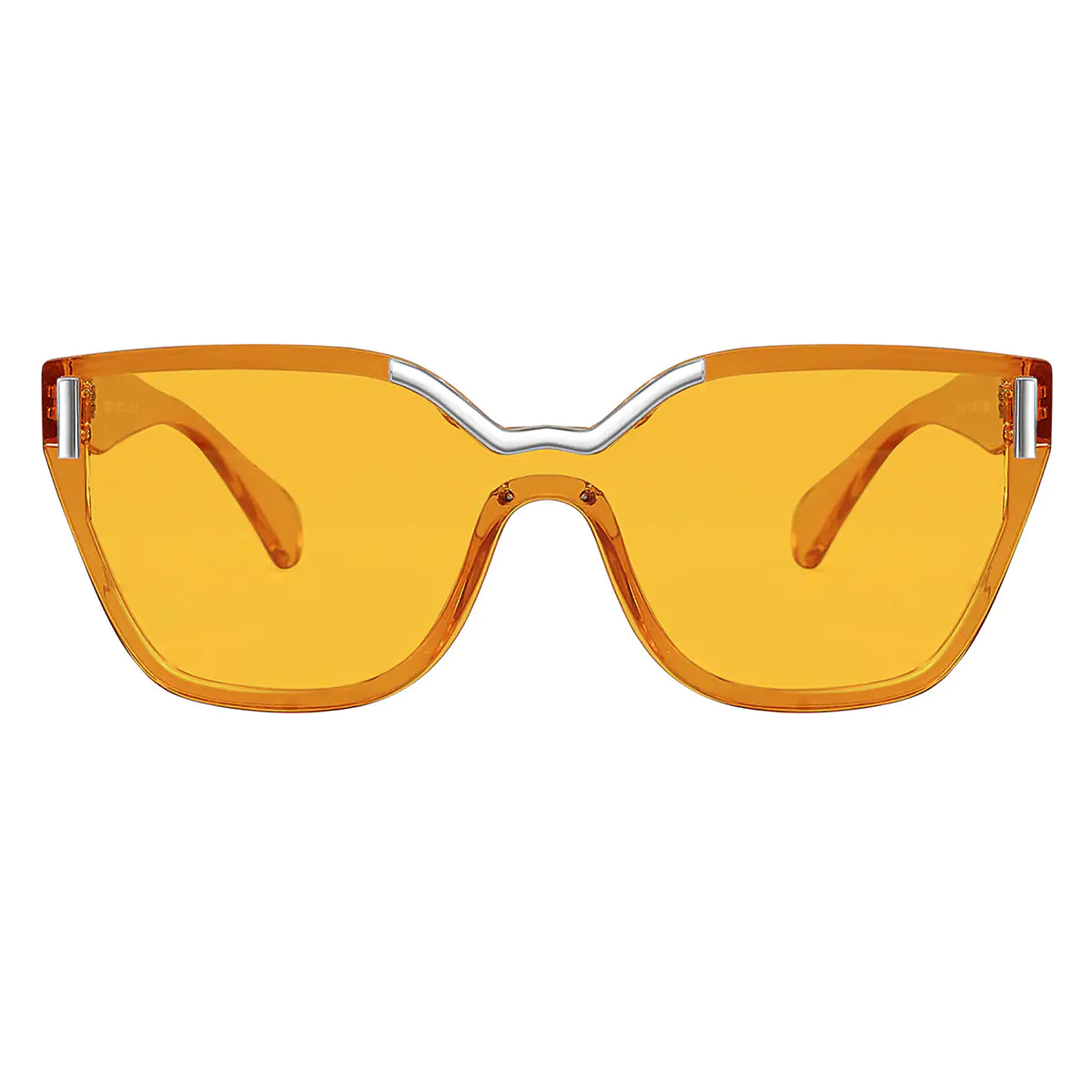 Geometric Transparent Orange Sunglasses