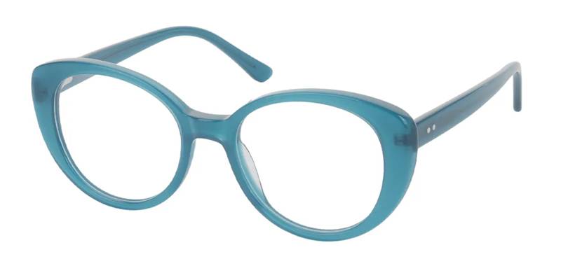 Blue frame glasses