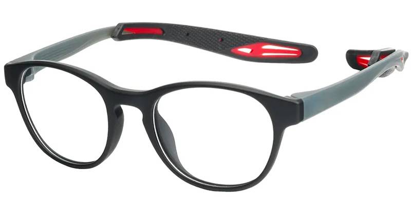 Oval Black-Red Glasses Oval Black-Red Glasses